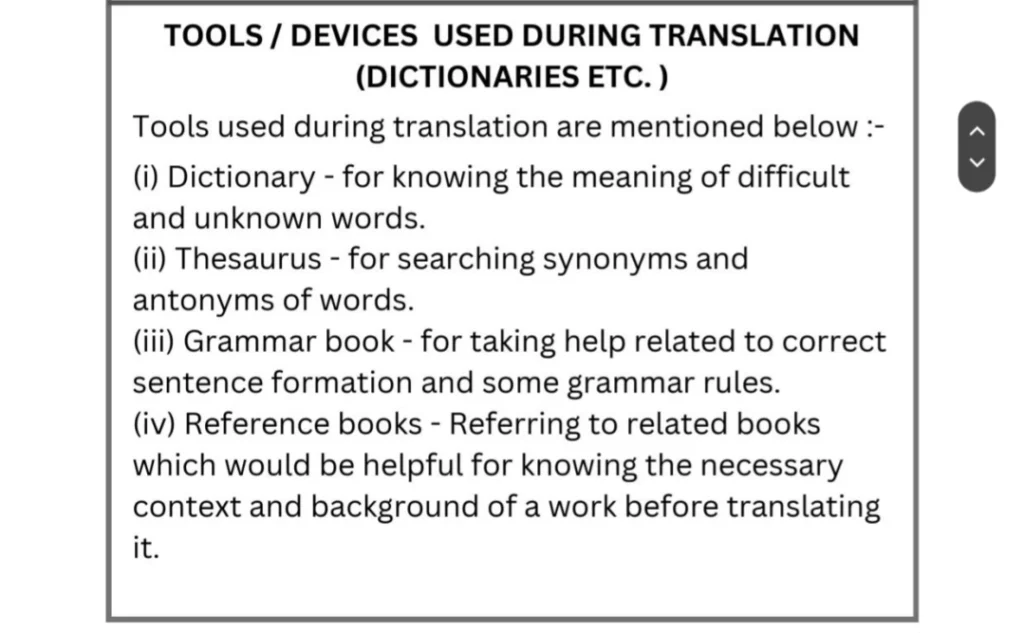 tools used during translation